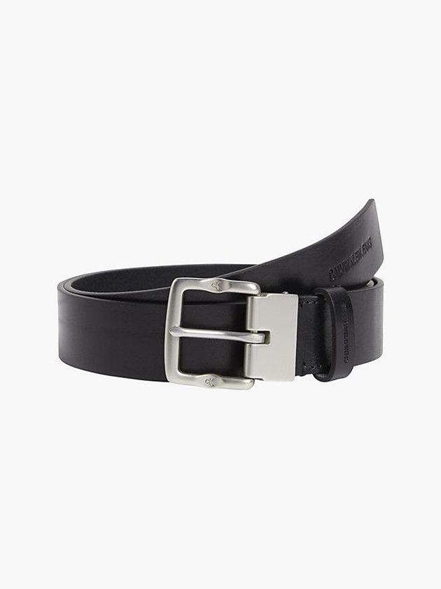 Calvin Klein USA 2 Buckle Leather Gift Set Mens Belt Black 7241853-CV